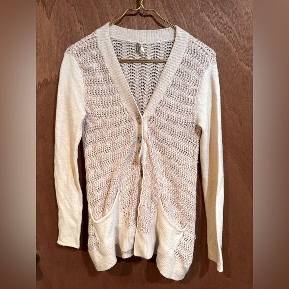 Free People Willow Caroline Bohemian Wool Angora Cardigan Sweater Size S Ivory - Picture 1 of 10